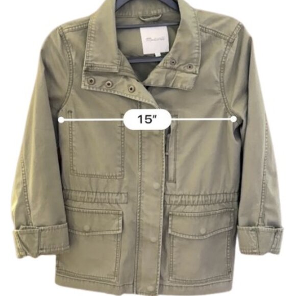 Madewell Women's Jacket Utility Military Fleet Jacket Army Green, Small - Picture 7 of 7
